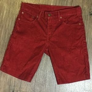 LEVI'S | 511 Corduroy Cutoffs | Red | 30
